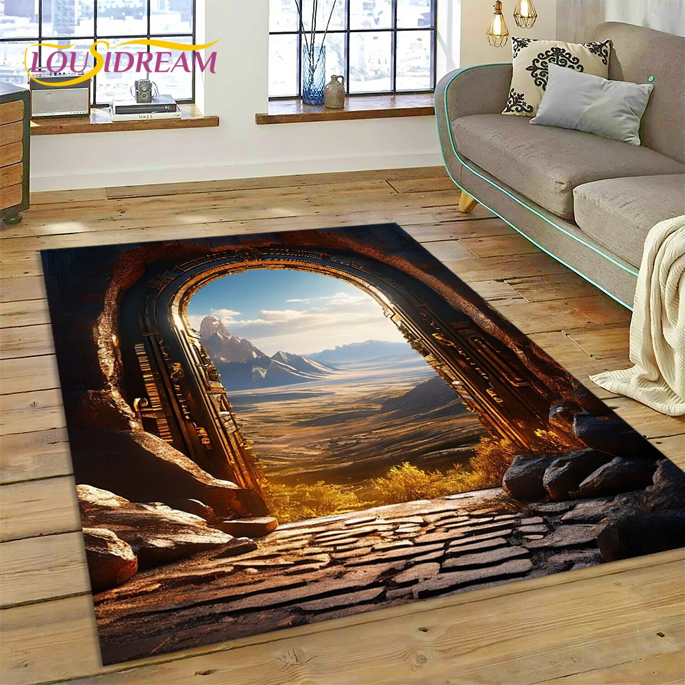 Home Textiles Rug - 환상 신의 사원 문 게이트 카펫