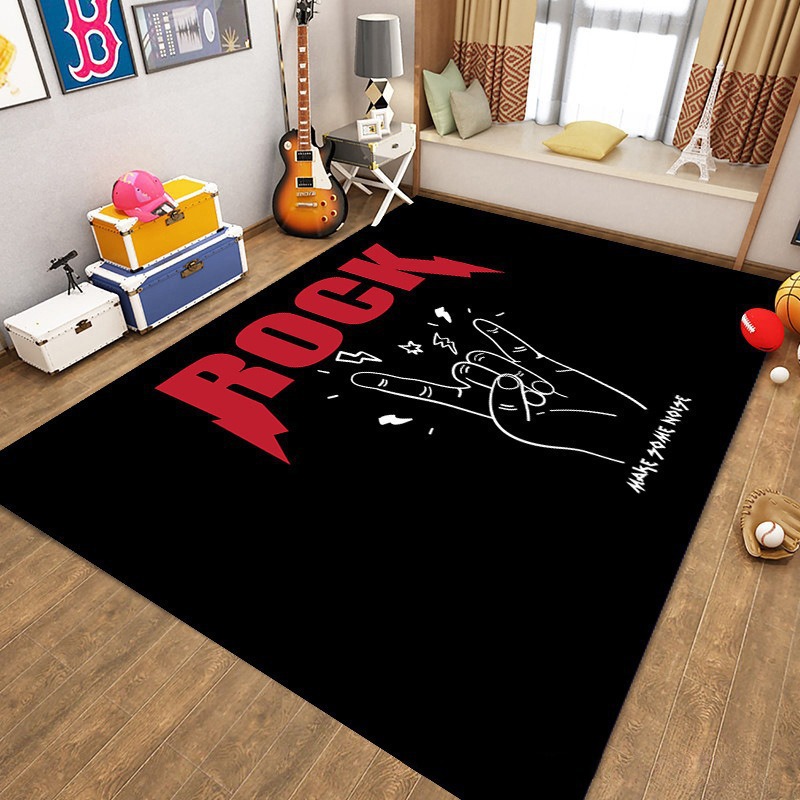 록앤롤 카펫 하드 록 반항적인 전자 드럼 러그 - 거실 - Home Textiles Rug 리뷰 및 가격