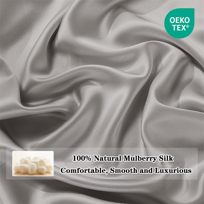럭셔리 100% 멀베리 실크 플랫 시트, 천연 실크 침 - Silk Sheet Set 리뷰 및 가격