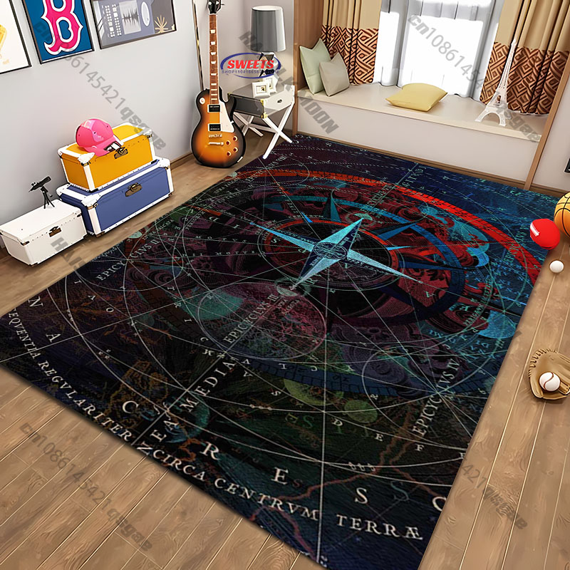 현대적인 공간을 위한 나침반 디자인 러그, 거실 침실  - Home Textiles Designer 리뷰 및 가격