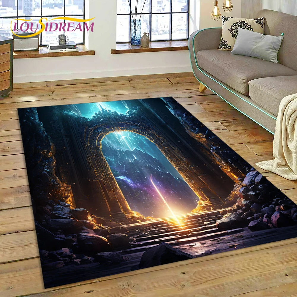 환상 신의 사원 문 게이트 카펫 러그 거실 침실 홈 소 - Home Textiles Rug 리뷰 및 가격