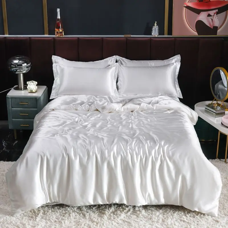 북유럽 새틴 실크 침구 세트 이불 커버 침대 시트 Pi - Silk Sheet Set 리뷰 및 가격