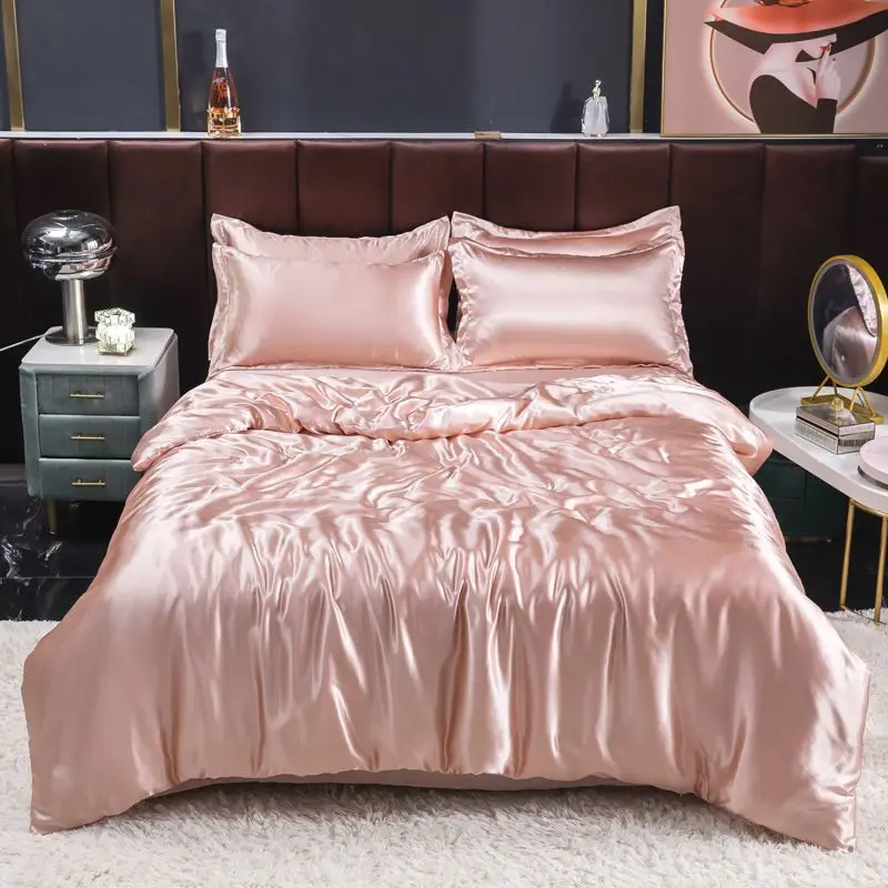 북유럽 새틴 실크 침구 세트 이불 커버 침대 시트 Pi - Silk Sheet Set 리뷰 및 가격