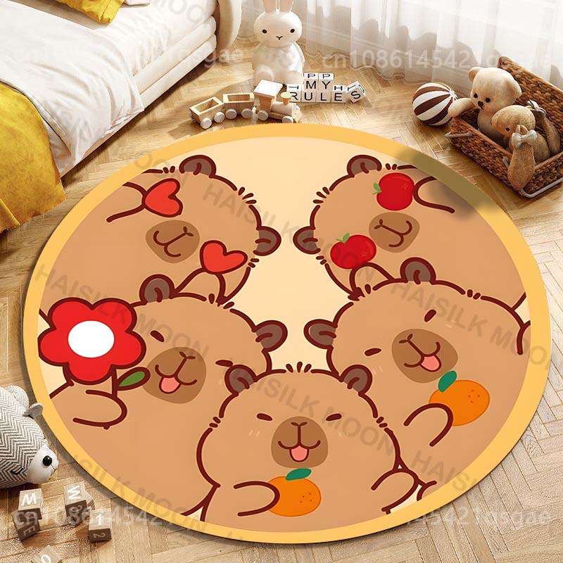 귀여운 카피바라 만화 인쇄 라운드 카펫, 거실 침실 테 - Home Textiles Rug 리뷰 및 가격
