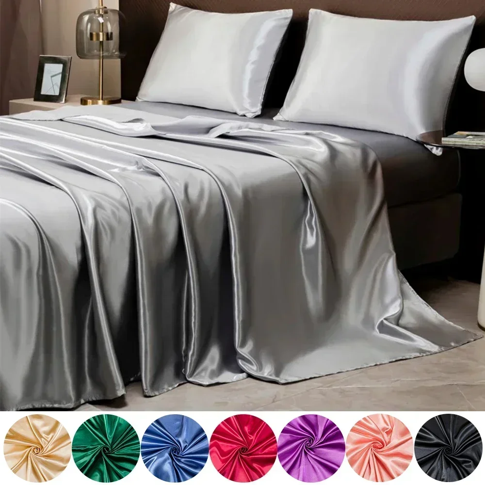 2/3PCS 고급 새틴 피티드 시트 세트 부드럽고 통기 - Silk Sheet Set 리뷰 및 가격