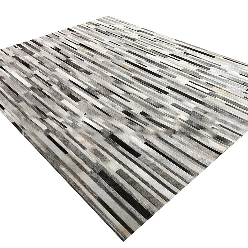 수입 천연 소가죽 패치워크 그레이 카펫 (침실 및 거실 - Home Textiles Importers In Usa 리뷰 및 가격