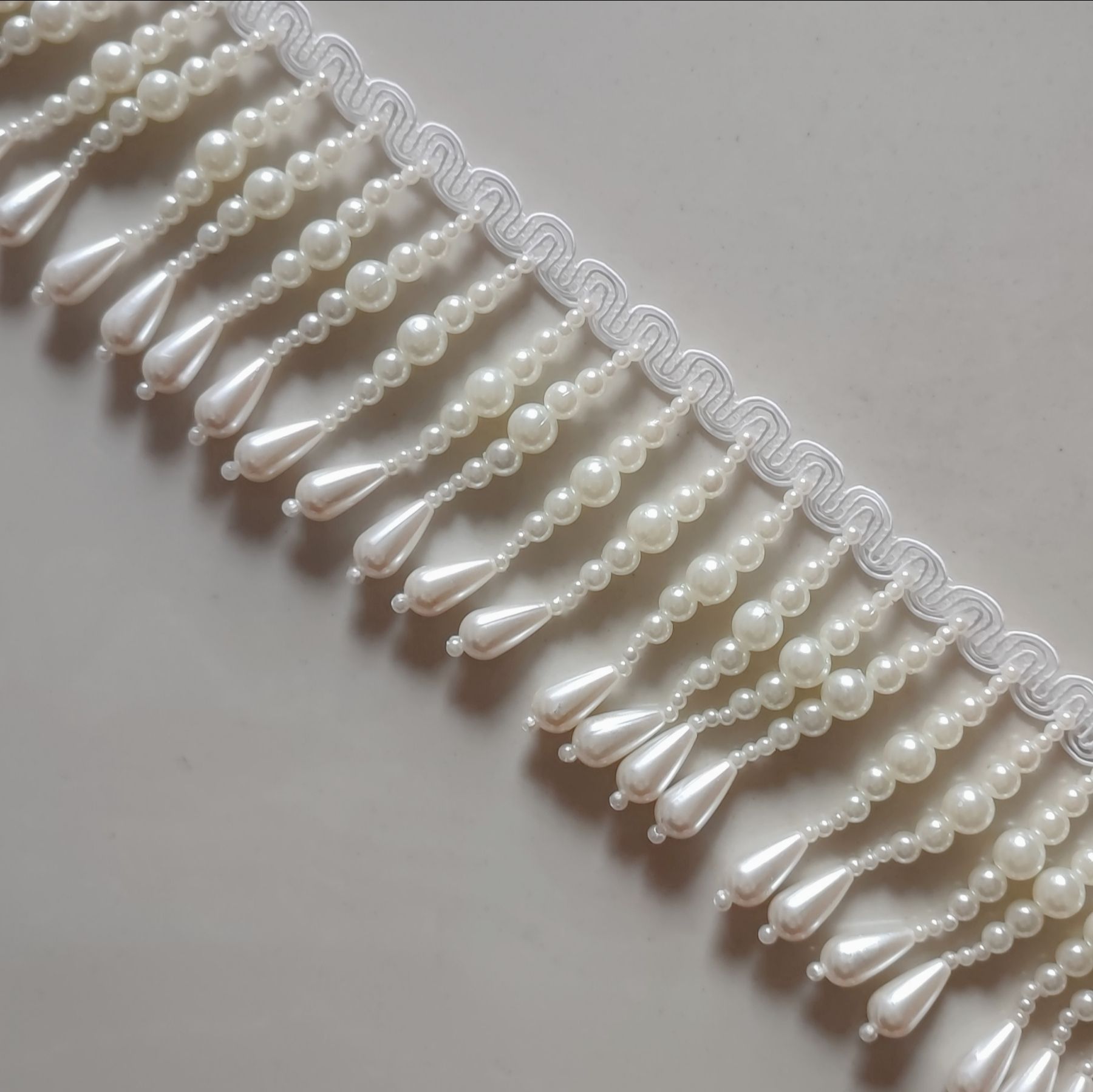 넓은 진주 비즈 프린지, 패션 원피스 코스튬 댄스웨어, - Home Fashion Textiles 리뷰 및 가격