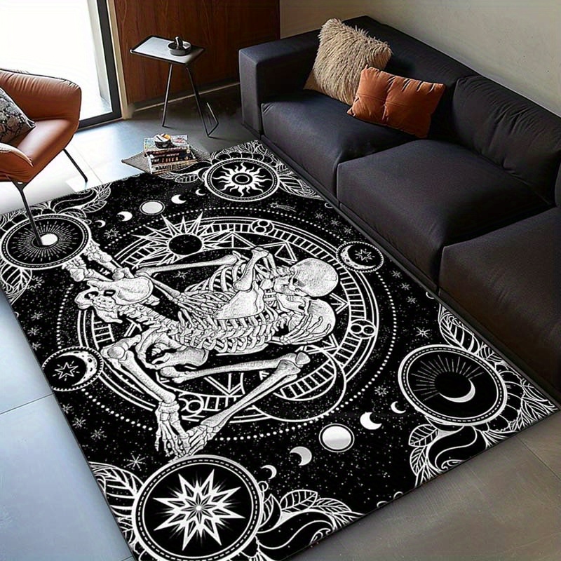 우아한 해골 댄스 러그 - 점성술 기호가 있는 고딕 스 - Home Textiles Designer 리뷰 및 가격