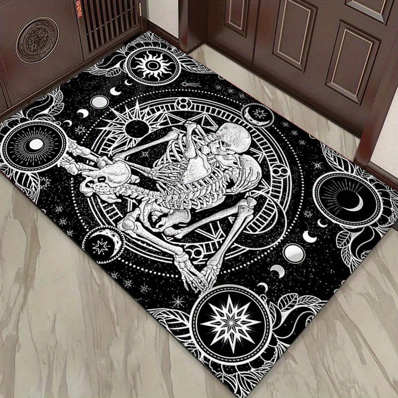 우아한 해골 댄스 러그 - 점성술 기호가 있는 고딕 스 - Home Textiles Designer 리뷰 및 가격