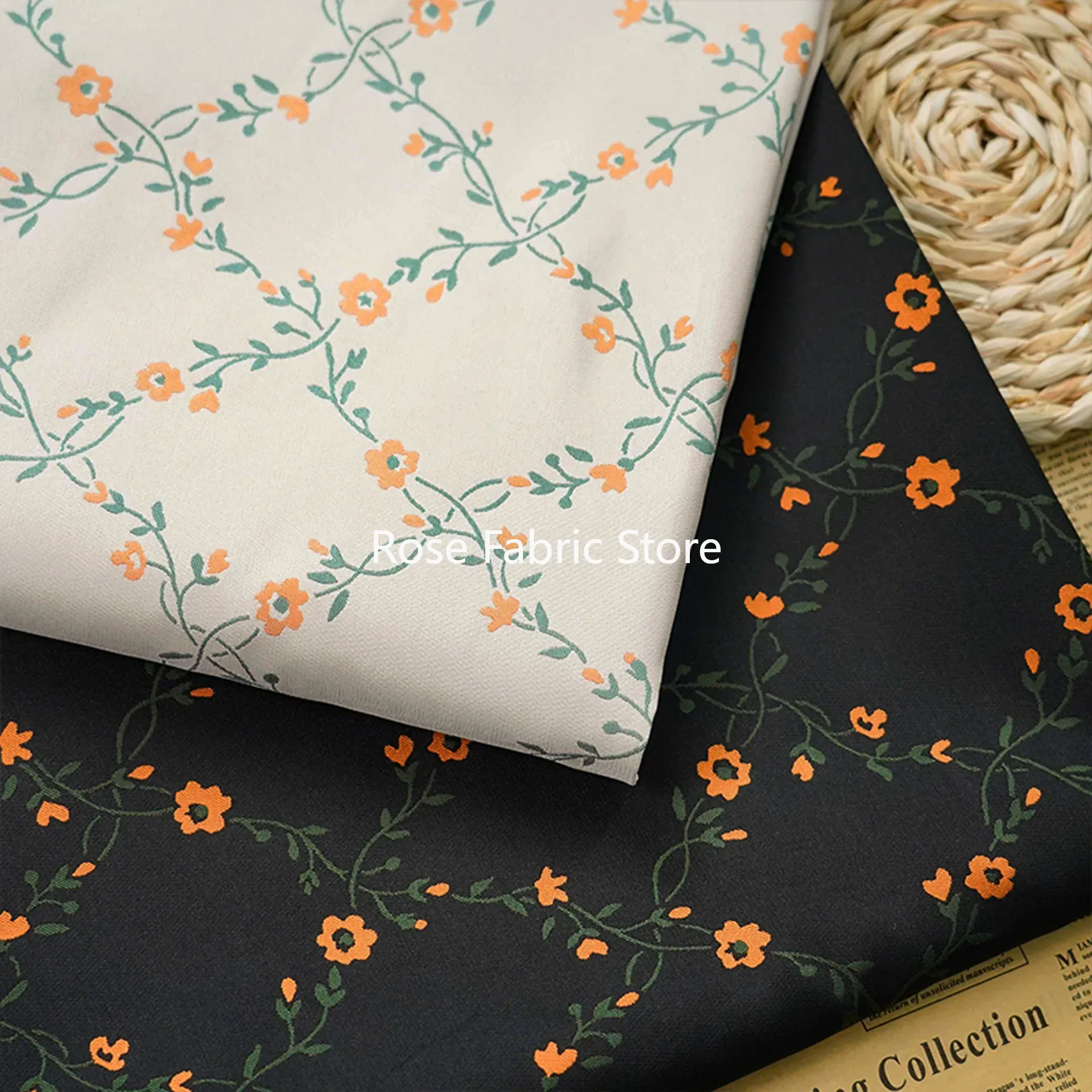 1미터 소형 꽃무늬 얀 염색 자카드 원단 패션 여성 드 - Home Fashion Textiles 리뷰 및 가격