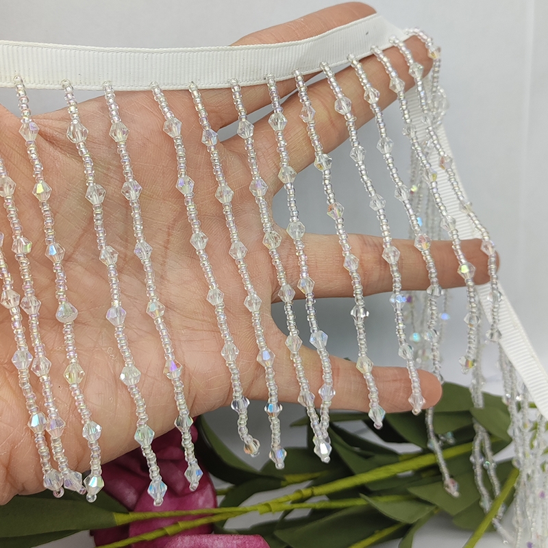 넓은 시드 비즈 및 크리스탈 비즈 프린지, 패션 원피스 - Home Fashion Textiles 리뷰 및 가격